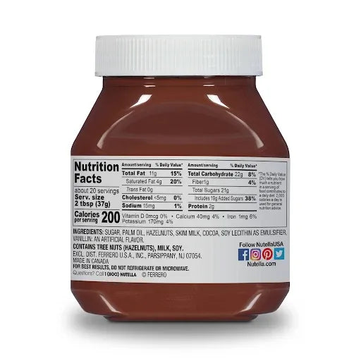 Nutella Chocolate Hazelnut Spread with Cocoa